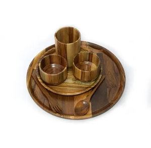 Customized Wood Dinner <b>Set</b> Of <b>6</b> Pieces Crafts Latest Classic Dinner <b>Set</b> <b>For</b> Restaurant Used - Product Image 5
