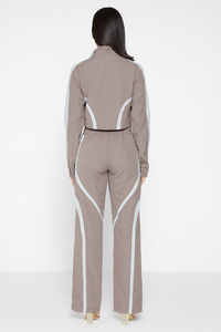 Ladies Plus Size Striped High Performance Waterproof Breathable Windbreaker <b>Jacket</b> Zipper Closure Soft Cotton Lining Daily - Product Image 5