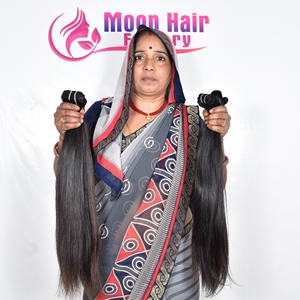 Paquet humain droit de 10 pouces couleur naturelle noir tissage doux pour les femmes parfait pour la fête de salon et l'utilisation quotidienne des cheveux indiens - Product Image 1