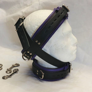 Arnés y Collar de Cuero Genuino para Reposacabezas. Cualquier color - Product Image 3