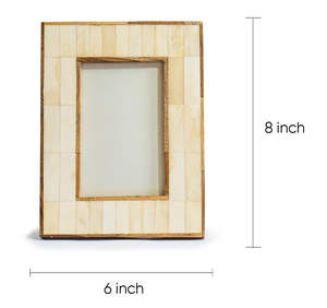 Marco de fotos de madera de hueso natural | Marco de fotos de madera maciza para Decoración de mesa, decoración de oficina y decoración del hogar Marco DE FOTOS 4x6 para regalar - Product Image 4