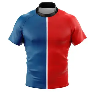 Jersey de rugby de tela pesada hecho a medida para la venta al por mayor mejor color ropa deportiva sublimación camiseta de rugby