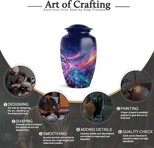 Urnas Musicales para Cenizas Humanas, Urnas Funerarias Mini Doradas con Notas Musicales para Hombre y Mujer, Galaxia Musical - Product Image 3