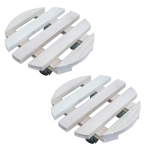 Soporte de planta rodante de madera Natural de alta calidad hecho a mano ecológico Vintage granja planta Caddy para el jardín del hogar hecho Vietnam - Product Image 1