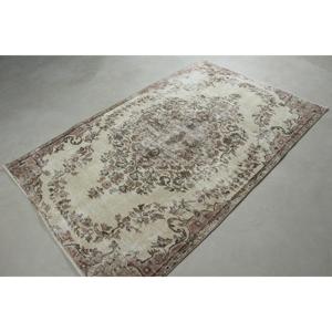 Tapis turc 4,4 x 6,9 pieds, tapis vintage, tapis oriental en laine marron - Product Image 4
