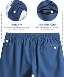 กางเกงขาสั้นลำลองผู้ชาย ผ้าโพลีเอสเตอร์ผสมคอตตอน สีพื้น รุ่นใหม่มาแรงปี 2024 เหมาะสำหรับออกกำลังกาย วิ่ง ฟิตเนส ระบายอากาศ แห้งเร็ว - Product Image 5