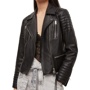 Chaqueta de Motociclista para Mujer, de Cuero Genuino, Transpirable, Tejida, con Cierre, Impermeable, para Otoño e Invierno - Product Image 3
