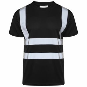 T-shirts de travail pour hommes en coton respirant imprimés sur mesure avec bande réfléchissante 3M – Meilleures ventes, grandes tailles, t-shirts rayés réfléchissants - Product Image 1