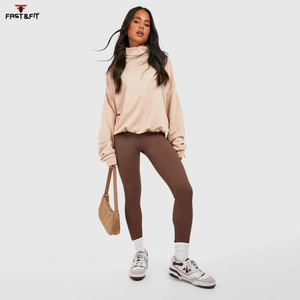 Nuevo estilo logotipo personalizado alta calidad invierno cuello alto cremallera sudaderas cortas para mujer para la venta - Product Image 5