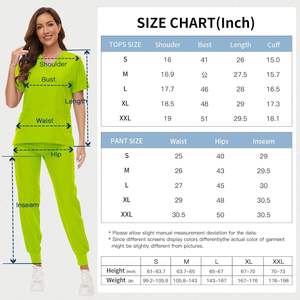 Conjunto de exfoliante médico de verano de último diseño para mujer, transpirable, 100% de algodón, elástico, multifuncional, con bolsillo, pantalón alto - Product Image 4