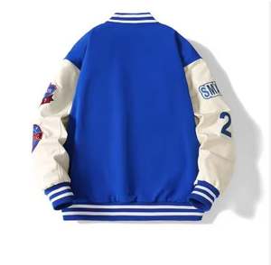 Men's Vintage Hip Hop Letterman Baseball Jacket with Stand Collar Canvas Fabric Front Embroidery-for Baseball <b>Fans</b> - Product Image 4