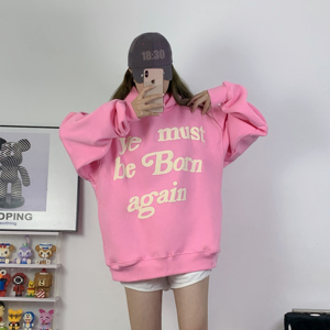 Sweats à capuche pour femme Puff Print Kanye <span class=keywords><strong>West</strong></span> Sweat à capuche Hommes Femmes Rose <span class=keywords><strong>Ye</strong></span> Must Be Born Again Sweat à capuche Oversize Fit Pulls Drop-shoulder - Product Image 1