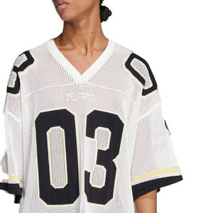 เสื้อเจอร์ซีย์ฟุตบอลอเมริกันใส่ได้ทั้งชายและหญิงเสื้อฟุตบอลคอวีแบบย้อนยุคทรงหลวมตาข่ายระบายอากาศแขนสั้นปรับแต่งได้ - Product Image 4