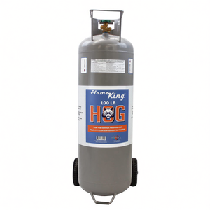 ถังแก๊ส LPG แนวนอน/แนวตั้ง Flame King YSN100HOG ขนาด 100 ปอนด์ พร้อมล้อ POL - Product Image 2