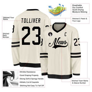 Maillots de hockey sur glace personnalisés de qualité supérieure à bas prix, uniformes de hockey sur glace respirants en tissu 100% polyester à séchage rapide - Product Image 2