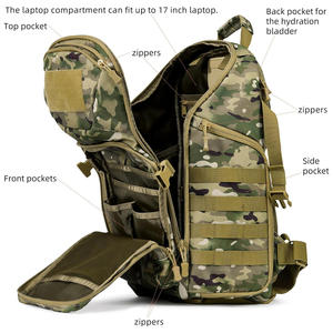 Mochila táctica al aire libre con logotipo personalizado impresión bordado gran capacidad senderismo Camping bolsa de viaje OEM proveedor de fábrica - Product Image 6