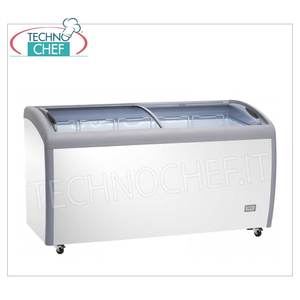 Horizontal 500 Lt. Congélateur coffre à portes vitrées double température 0+8°C/-18°C Classe F Mod.AX500CFG Électrique à commande française - Product Image 1