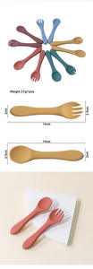 Ensemble de fourchettes et cuillères en silicone pour bébés, ustensiles d'alimentation complémentaire, kit de vaisselle d'apprentissage pour tout-petits - Product Image 5