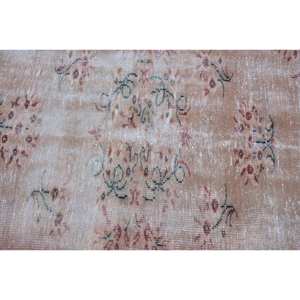 Classic Beige Brown 3.6 X 7ft Wool <b>Rug</b> Vintage Turkish Design Patchwork Pattern Latex for Living Teen's Bedroom <b>Bedside</b> <b>Rug</b> - Product Image 5