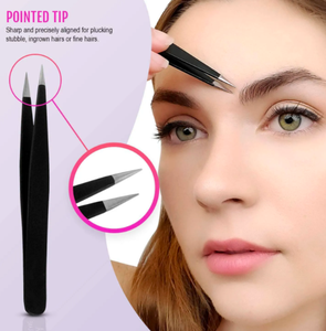 Custom Stainless Steel Eyebrow & <b>Eyelash</b> Tweezers Kit Tip <b>Brush</b> Eyebrow Scissors Set - Product Image 6