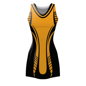 Vestido DE TENIS transpirable para mujer, uniformes de netball con logotipo personalizado, proveedor mayorista de uniformes de netball con falda para sublimación - Product Image 4