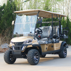 Voiture de golf électrique 6 places, buggy tout-terrain couleur or avec toit et protection avant, 48V/72V, 50-70 km/h - Product Image 6