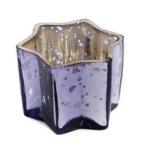 Vela votiva de cristal con forma de estrella - Product Image 1