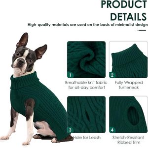 Suéter de Cuello Alto de Punto Suave para Perros, Ropa Navideña Acogedora para Cachorros Machos y Hembras - Product Image 3