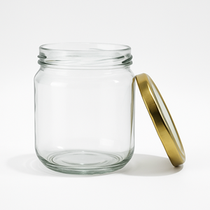 Bocal en verre Mason gaufré avec couvercle en métal, rangement hermétique pour un usage domestique parfait pour les recettes de collations alimentaires - Product Image 5