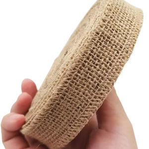 Rouleau de tissu de jute naturel écologique de 1 pouce (2,5 cm) 10 yards Ruban de jute Georgette tissé Emballage cadeau Projets d'artisanat Mariage - Product Image 1