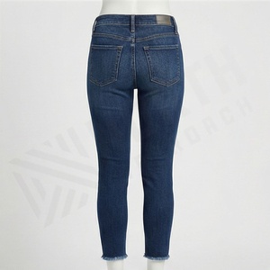 Jeans Casuales Rectos de Mezclilla para Mujer, Cintura Media, Color Personalizado, con Botones, Transpirables, de Secado Rápido, Algodón Lavado con Arena, Estilo Urbano - Product Image 2