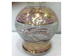 Or Gravée À la Main Jumbo Narguilé Vases En Verre - Product Image 3