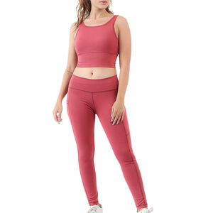 Ensemble de yoga pour femmes grande taille, sans couture, lisse, à carreaux, leggings, soutien-gorge de sport, respirant, extensible dans les quatre sens, tissu à séchage rapide, deux pièces, salle de sport - Product Image 1