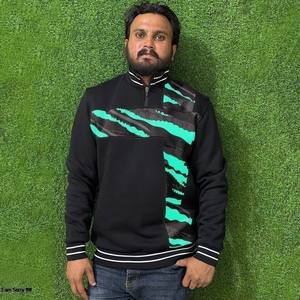 Sudadera de golf oversize para hombre con media cremallera, forro polar sherpa, 100% algodón, logotipo de marca personalizado, color liso, transpirable, cuello redondo, última novedad para invierno - Product Image 1