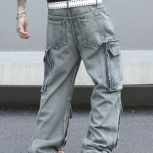 Tendance Vintage Hip-Hop Hommes Écologique Pantalon De Travail Lourd Conception De Marque Sol Abandonné Multi-Poche Plaid Plus La Taille - Product Image 5