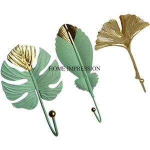 Lot de 5 crochets et cintres muraux en métal de différentes feuilles fantaisie uniques de créateur du fabricant indien au prix le plus bas - Product Image 2