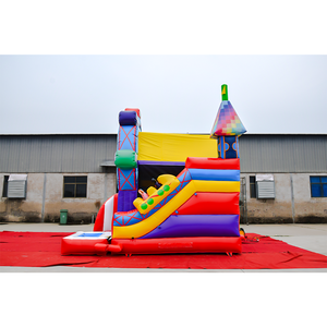 Château gonflable bleu plein d'entrain en gros d'usine grand avec le videur de maison de saut de rebond de glissière - Product Image 6