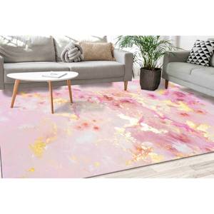 พรมหินอ่อนสีชมพูและสีทอง: พรมสำเนียงระยิบระยับที่ทันสมัยพรม chenille - Product Image 1