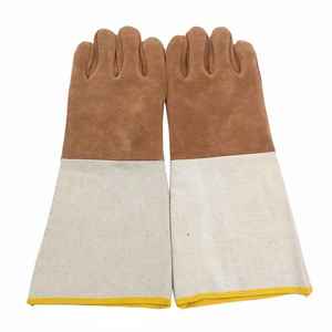 Gants de travail en cuir marron/blanc pour soudeur, anti-écrasement, doublés de polaire, pour jardinage, construction, résistants à l'usure, isolation thermique EN420 - Product Image 3
