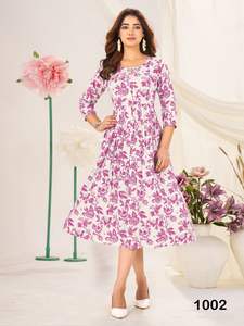 Ropa Étnica India Anarkali, Top Estampado de Rayón para Playa, Listo para Usar, Precio al por Mayor, Ropa India y Pakistaní - Product Image 3