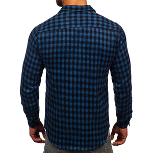 Camisas de Franela de Algodón de Alta Calidad Personalizadas, Camisa de Manga Larga con Doble Bolsillo para Hombre, Estilo Primavera - Product Image 6