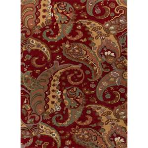 Hacienda <b>Hand</b> <b>Tufted</b> Wool <b>Rugs</b> Red & Orange 10mm Thickness for Home Use-for Living Room Hallway Bedroom for Teens-Tra-15057 - Product Image 1