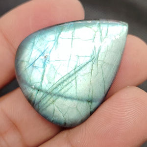 Cabujones de Labradorita Verde Natural de Alta Calidad, Piedra Preciosa en Forma de Pera - Product Image 2