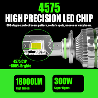 Nuevo Diseño de Fábrica, Faro LED para Auto de Alta Potencia 300w 50000lm, Bombilla LED H7 H11 H4 para Auto, Bombilla LED H4