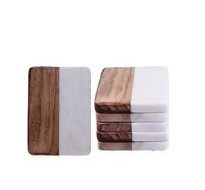 ที่รองแก้วเรซินไม้วอลนัทสีดำเป็นมิตรกับสิ่งแวดล้อมธรรมชาติที่เป็นเอกลักษณ์สำหรับชนิดของถ้วย - Product Image 1