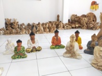 Masque de Bouddha en bois pour la décoration intérieure, boîtes artisanales élégantes en bois, enseignes murales