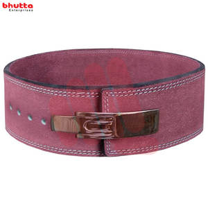 Cinturón con hebilla de palanca de cuero para levantamiento de pesas personalizado, cinturón de elevación de potencia/cinturones de levantamiento de pesas de cuero de piel de vaca de 4" - Product Image 2