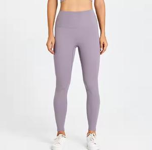 Para mallas de Yoga de cintura alta sólidas transpirables para mujer cintura elástica Nylon Spandex Material gimnasio Fitness pantalones de entrenamiento - Product Image 2