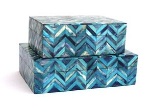 กล่องไม้สลักล็อกทำจากเรซินสำหรับตกแต่งบ้านและจัดระเบียบ - Product Image 5