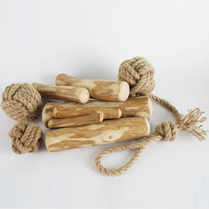 Juguetes Masticables de Madera de Café y Cuerda de Cáñamo para Perros, Juguete de Madera y Cuerda Hecho a Mano que Fomenta la Masticación Positiva y la Diversión Duradera - Product Image 6